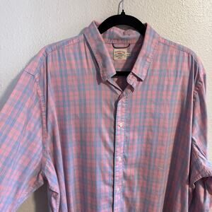 Faherty Pink and Blue Plaid Long Sleeve Button Down Shirt Size XXL